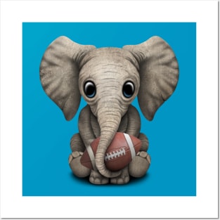 Baby Elephant Playing With Football Posters and Art